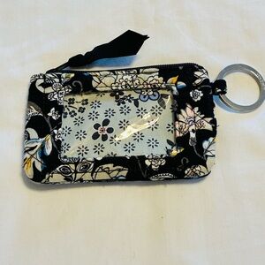 VERA BRADLEY Zip ID Case Coin Purse KeyRing Holland Garden Retired Pattern